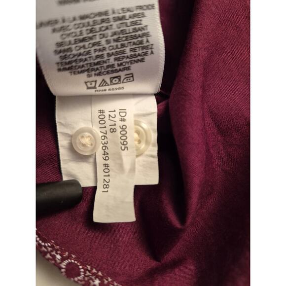 Express Mens L Slim soft wash, calico mens button down cotton shirt Denim Accent - Picture 6 of 8